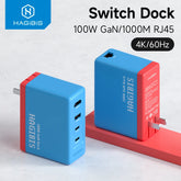 Hagibis Switch Dock 100W GaN Fast charger Power 4K HDMI-compatible RJ45 Docking station for Nintendo Switch ROG Ally 30W Laptop